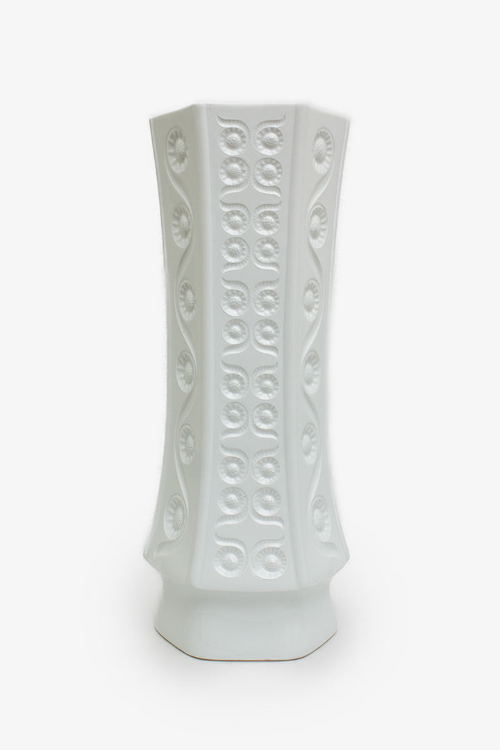 Witte porseleinen Bavaria Arzberg vloervaas zonnebloemen decor 1077-62