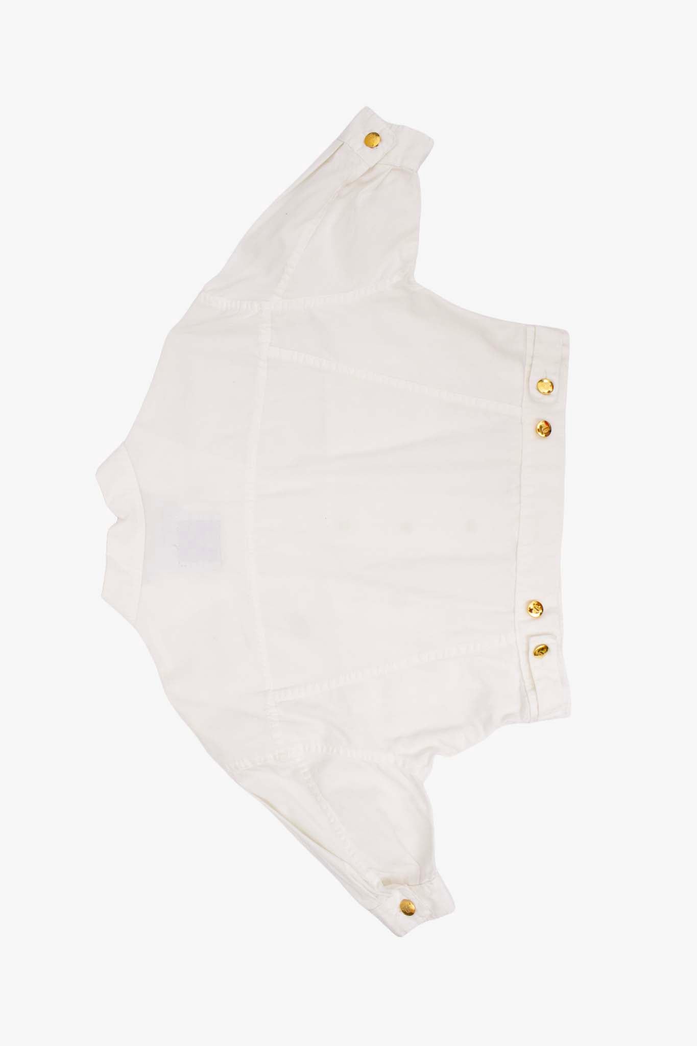 MCM Sportstyle vintage wit cropped jasje met gouden knopen
