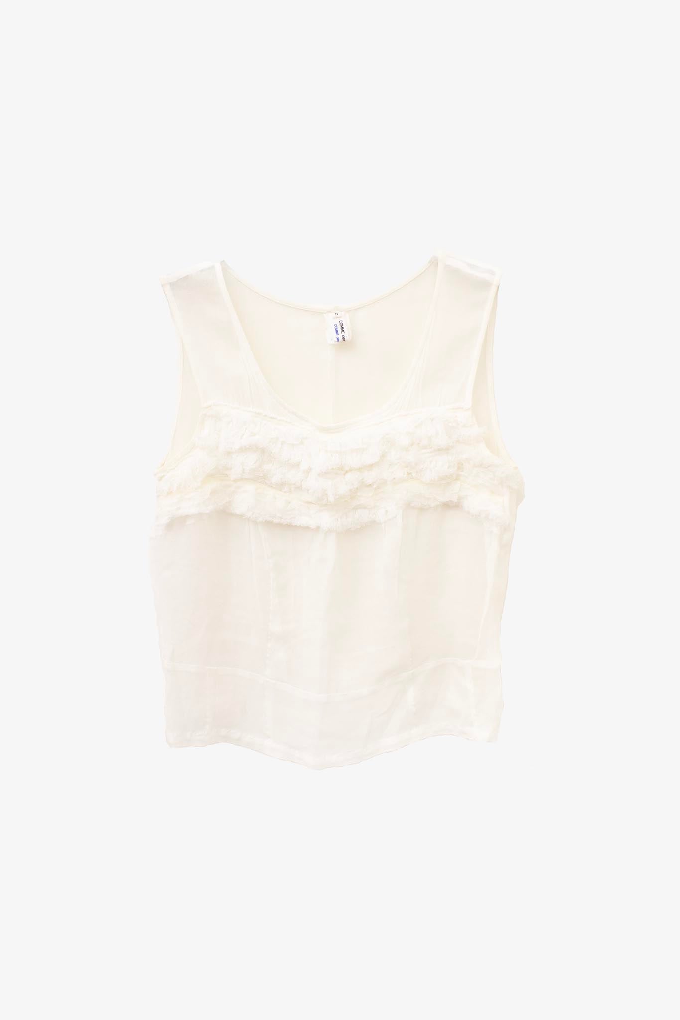 Witte vintage Comme des Garcons mesh top 90's