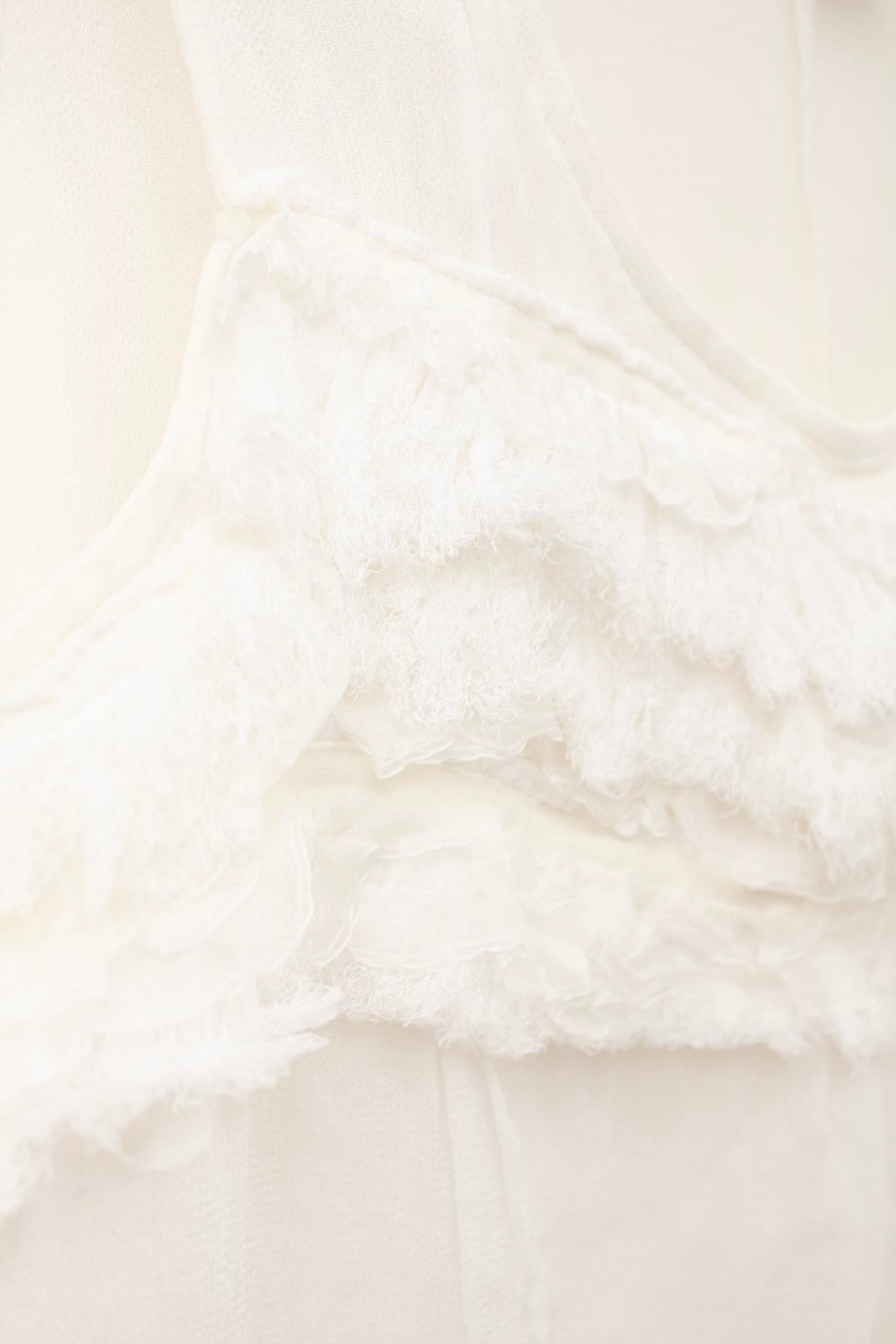 Witte vintage Comme des Garcons mesh top 90's