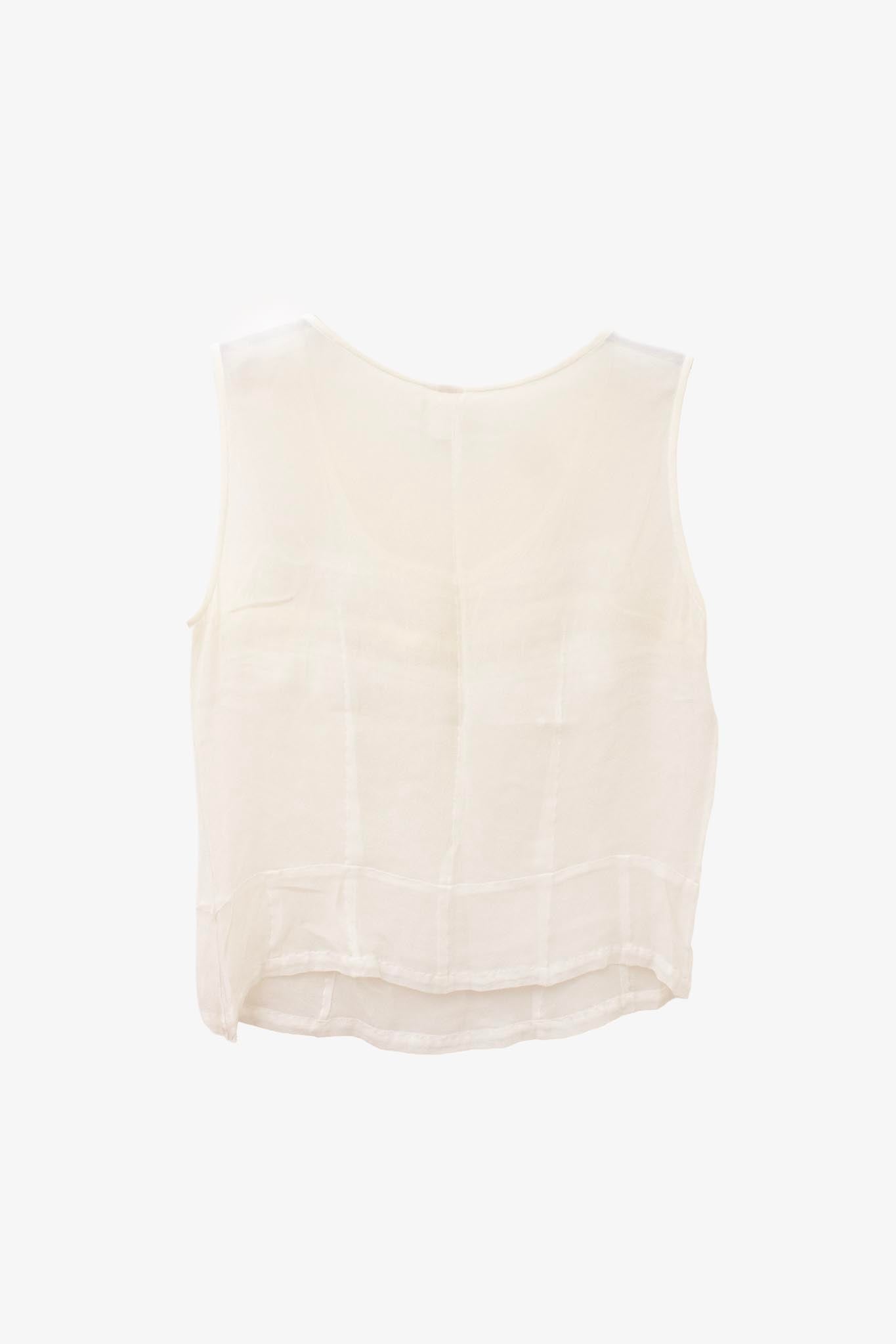 Witte vintage Comme des Garcons mesh top 90's