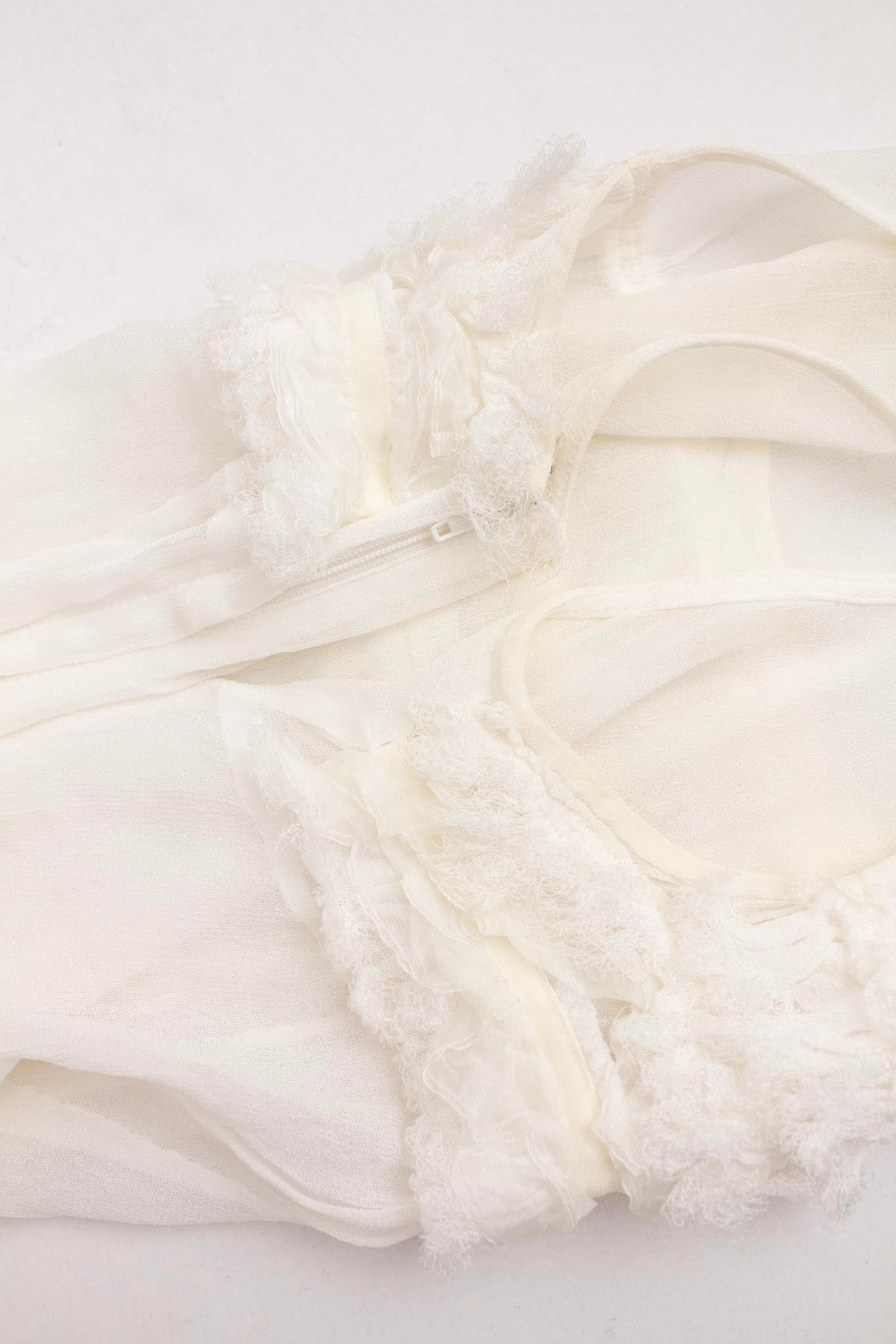 Witte vintage Comme des Garcons mesh top 90's