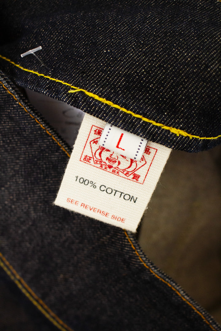 Y2K Evisu denim plooirok met blauw geborduurd logo