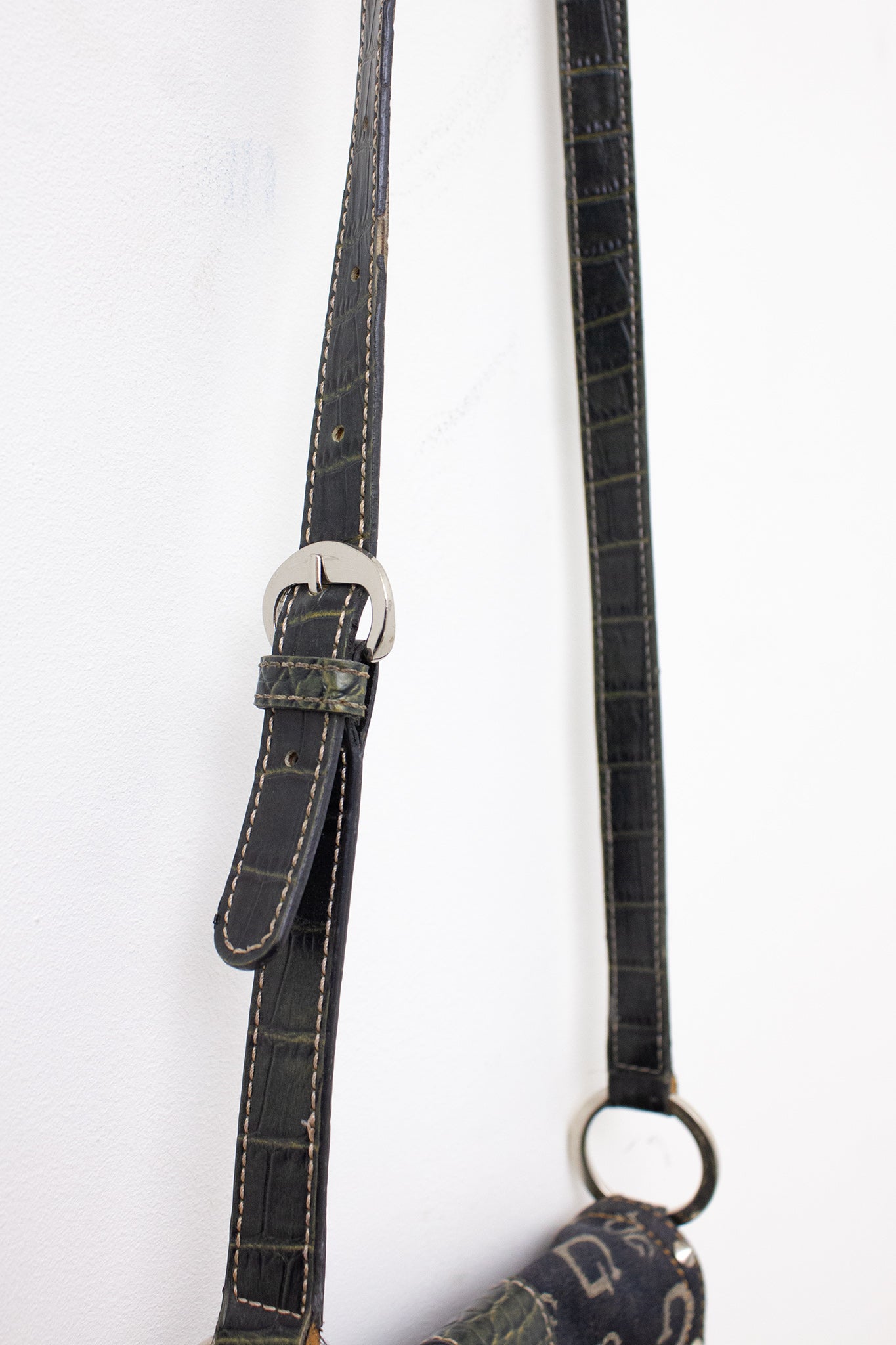 Y2K Guess denim monogram schoudertasje