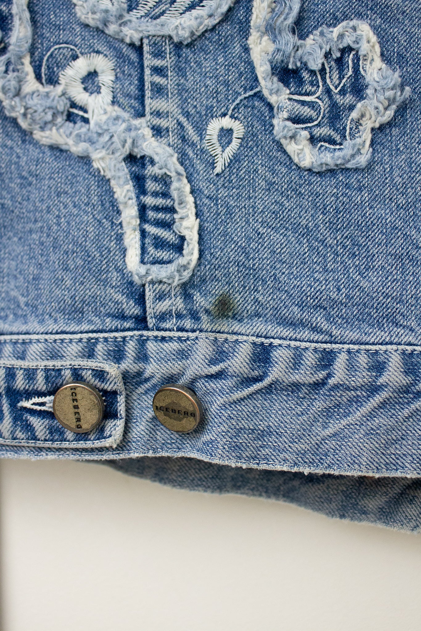 Y2K geborduurd denim Iceberg jasje 