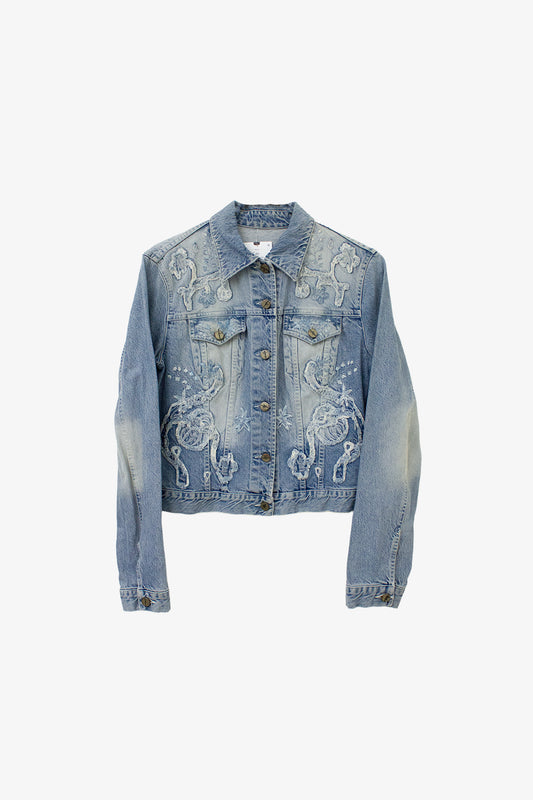 Y2K geborduurd denim Iceberg jasje 
