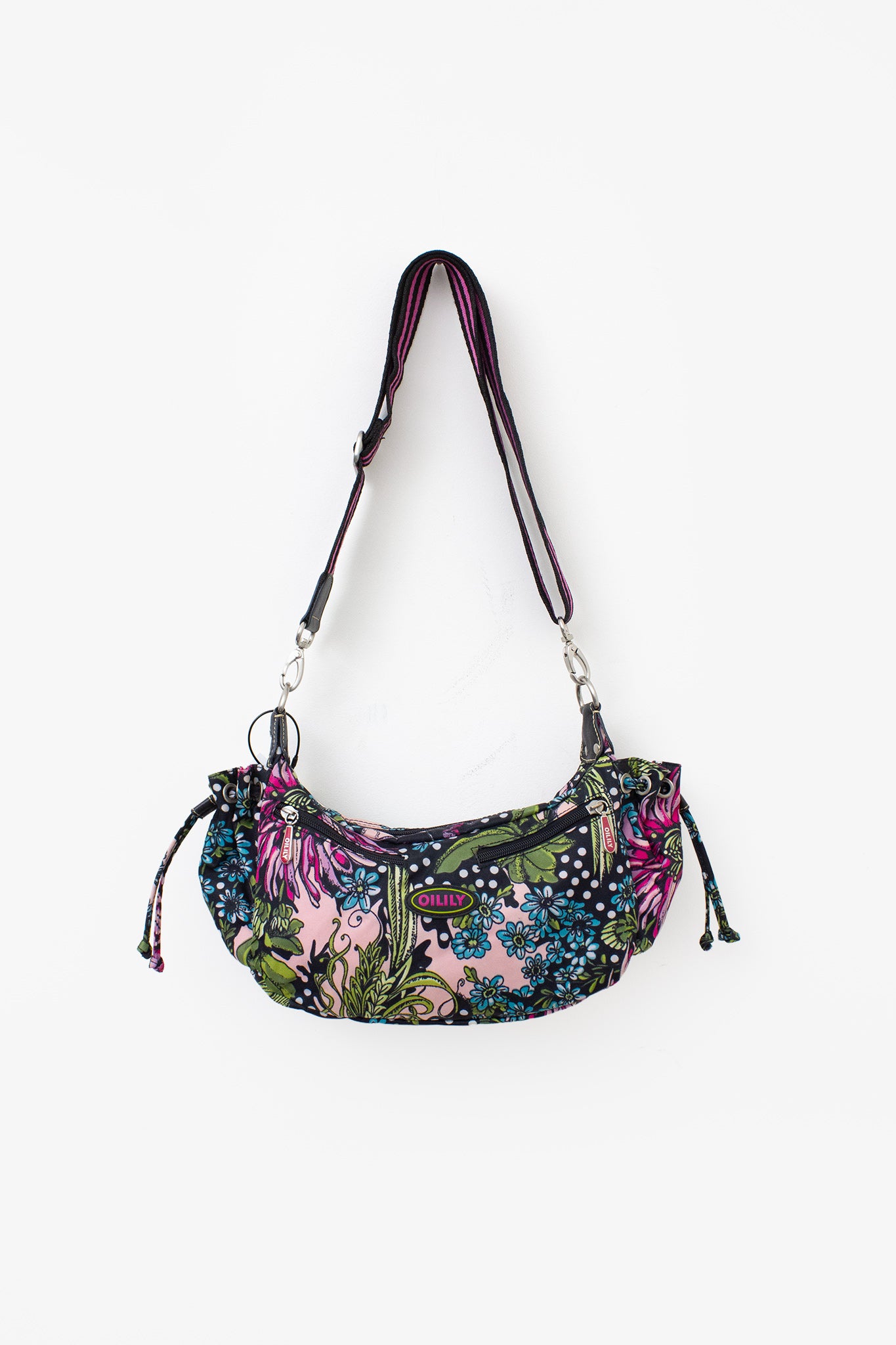 Y2K Oilily schoudertas met gekleurde bloemprint 