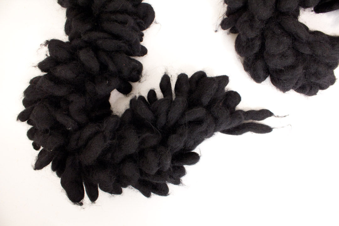 Yohji Yamamoto 1990 zwarte wollen loop shawl