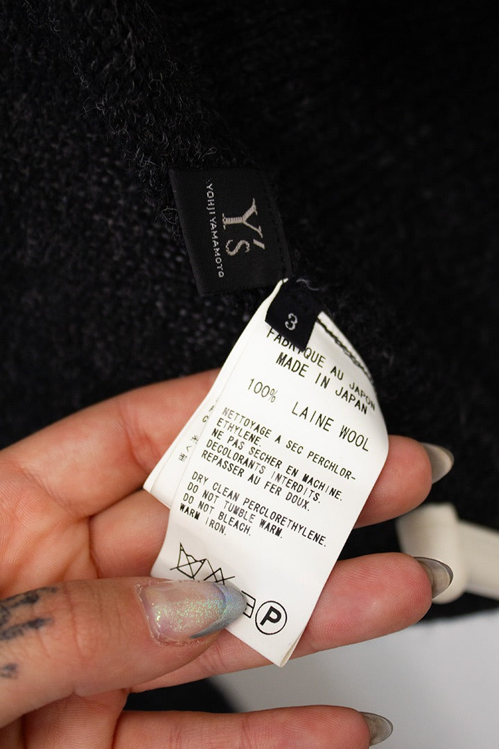 Yohji Yamamoto Y’s AW02/03 antraciet asymmetrisch vest