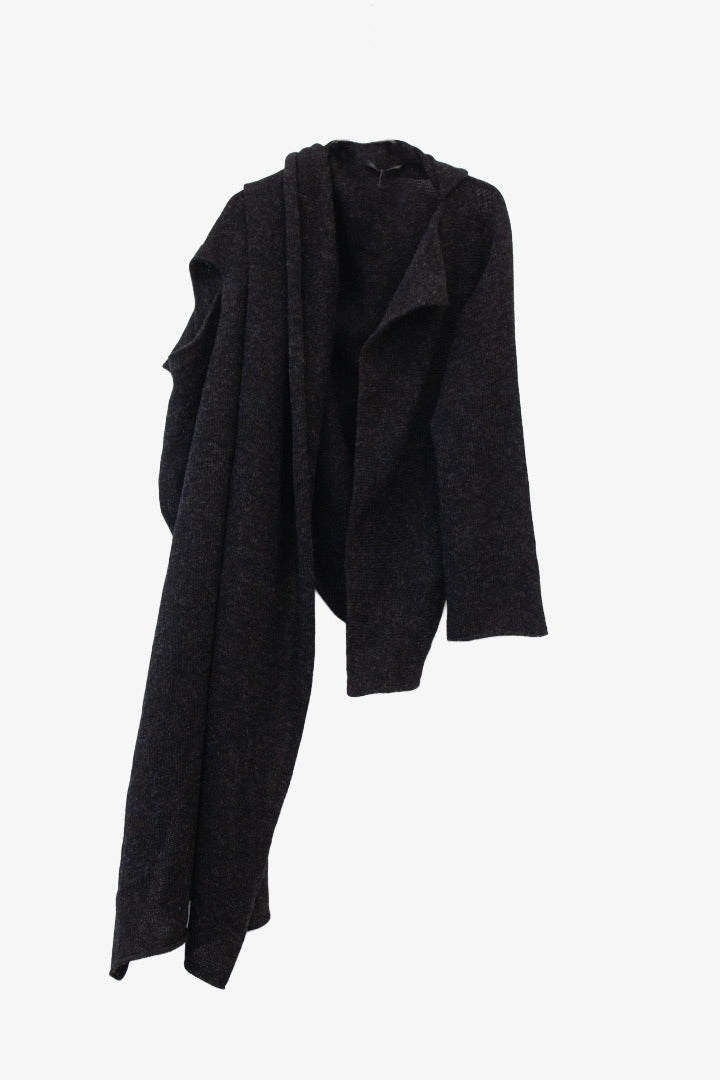 Yohji Yamamoto Y’s AW02/03 antraciet asymmetrisch vest