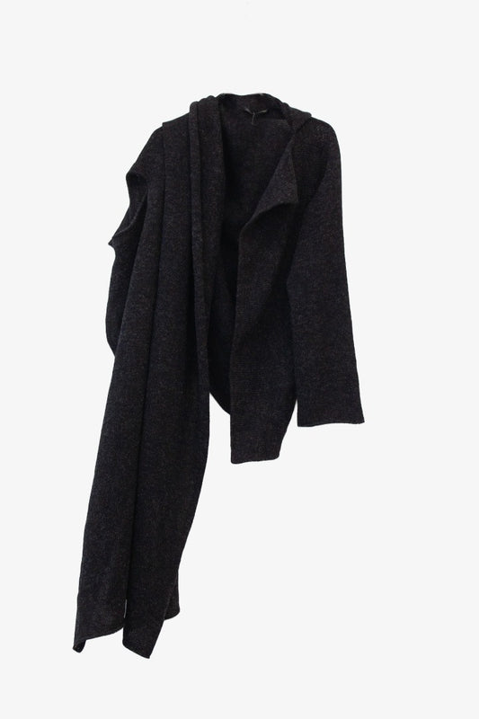 Yohji Yamamoto Y’s AW02/03 antraciet asymmetrisch vest