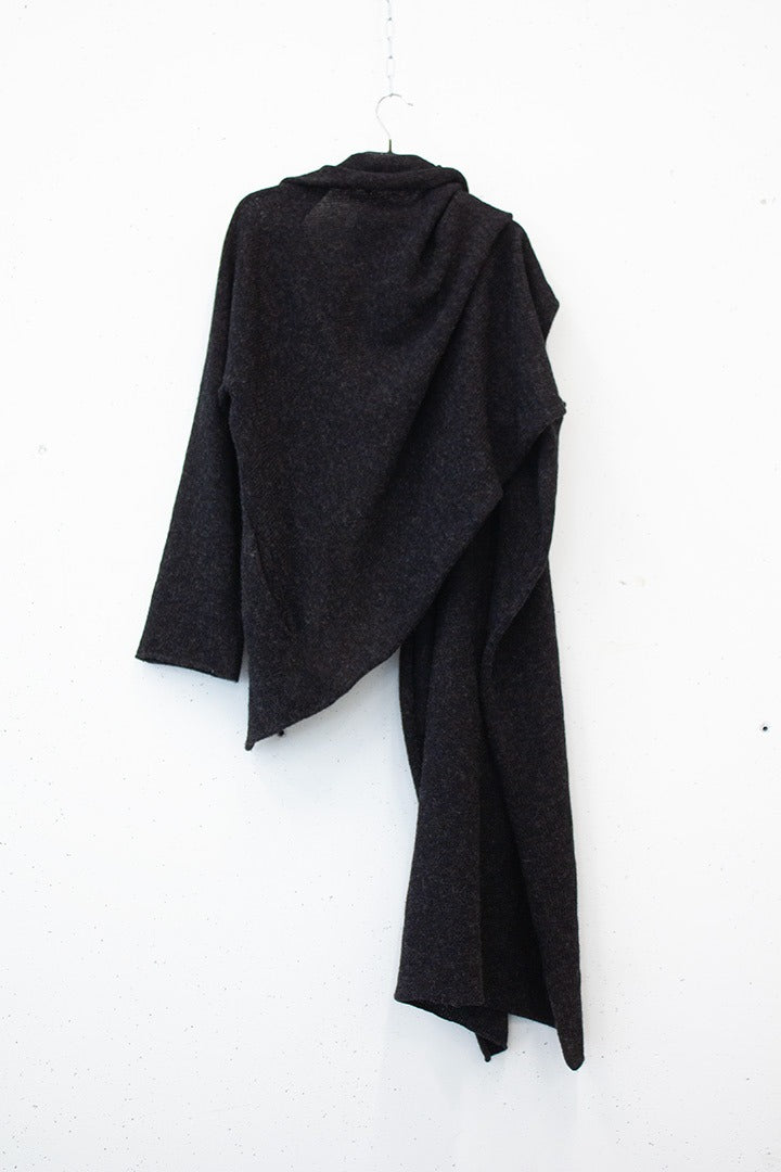 Yohji Yamamoto Y’s AW02/03 antraciet asymmetrisch vest