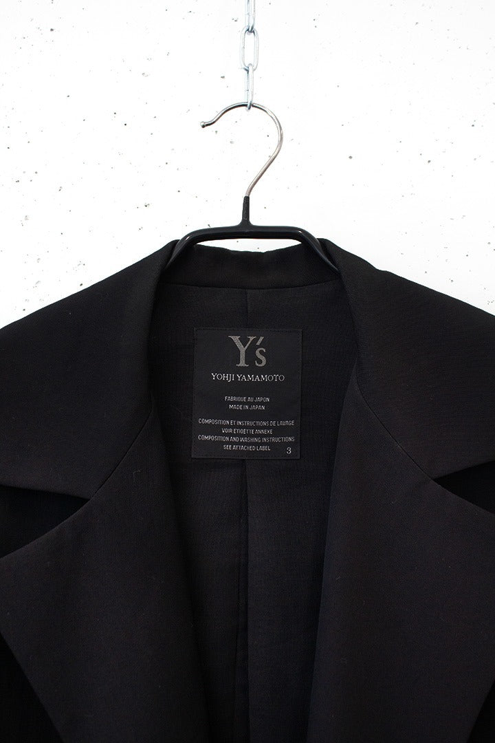 Yohji Yamamoto Y’s wollen openvallende jas met grote zakken