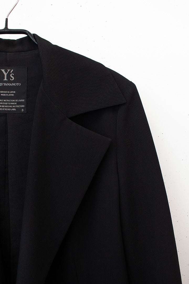 Yohji Yamamoto Y’s wollen openvallende jas met grote zakken