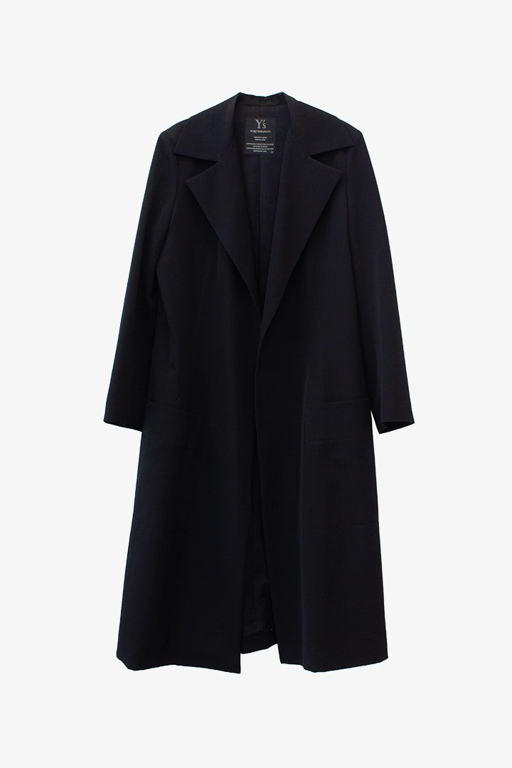 Yohji Yamamoto Y’s wollen openvallende jas met grote zakken