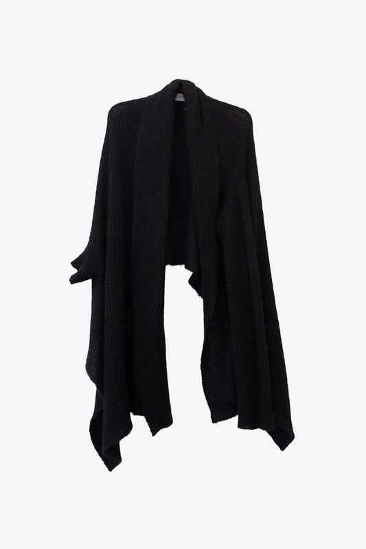 Yohji Yamamoto gebreide cape met asymmetrische mouwen