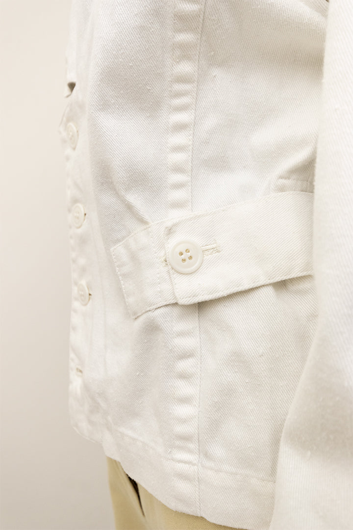 Yohji Yamamoto wit cut-out jasje van ramie-katoen