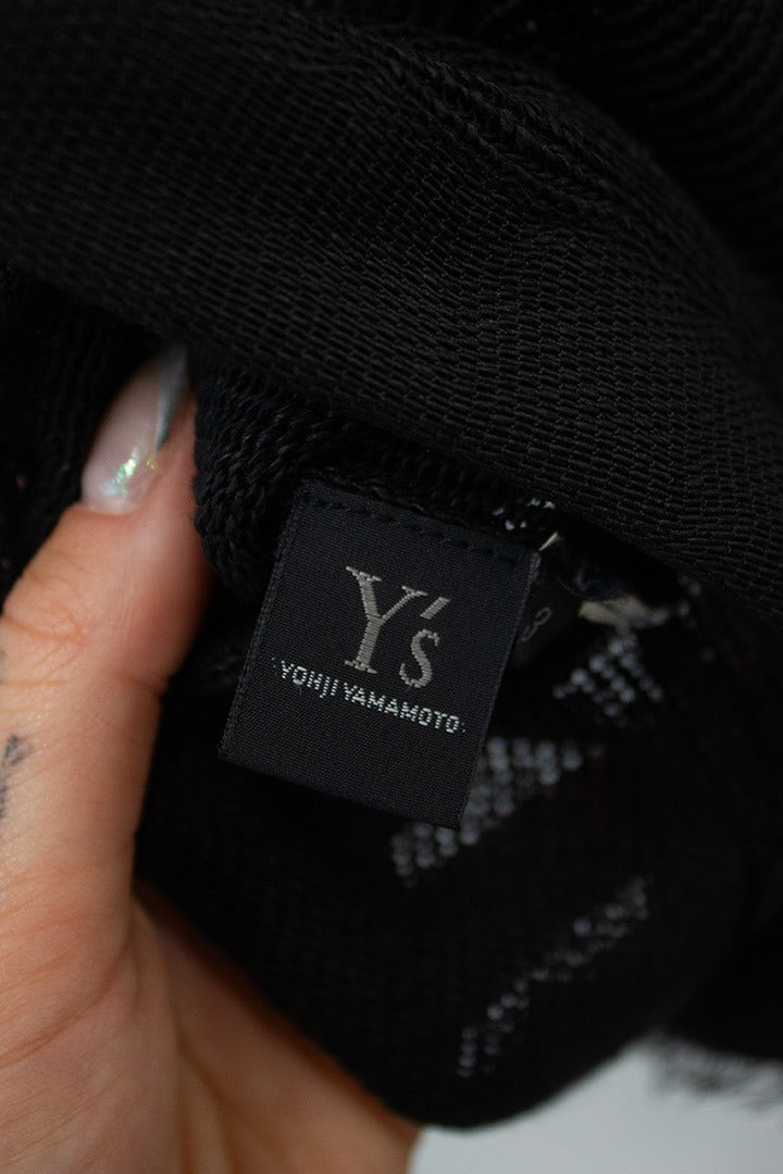 Yohji Yamamoto mouwloos frailed vestje met geknoopt detail