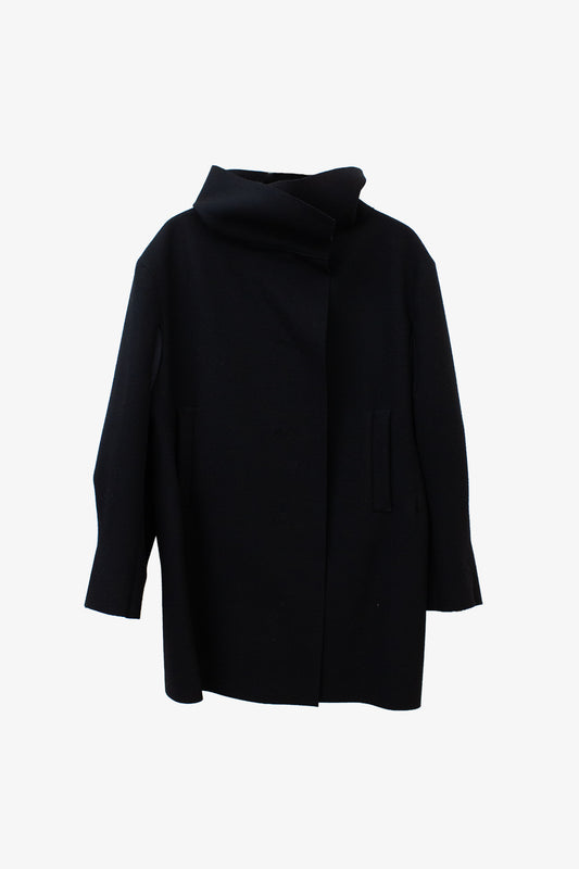 Y’s Yohji Yamamoto FW08 wollen jas met sculpturaal detail