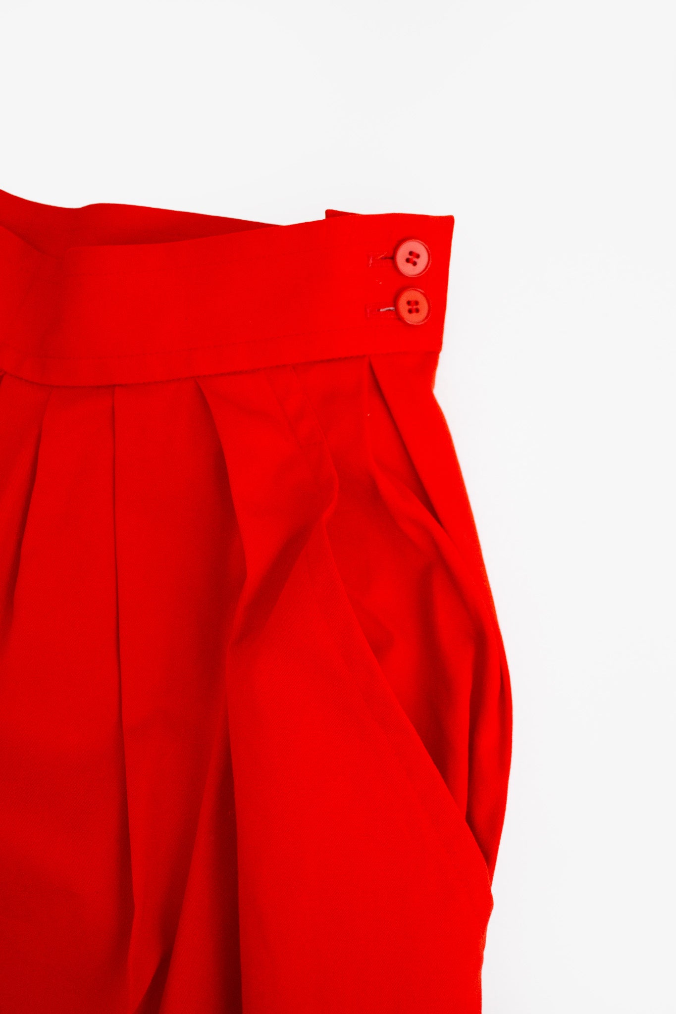 Yves Saint Laurent Rive Gauche rode katoenen bandplooibroek