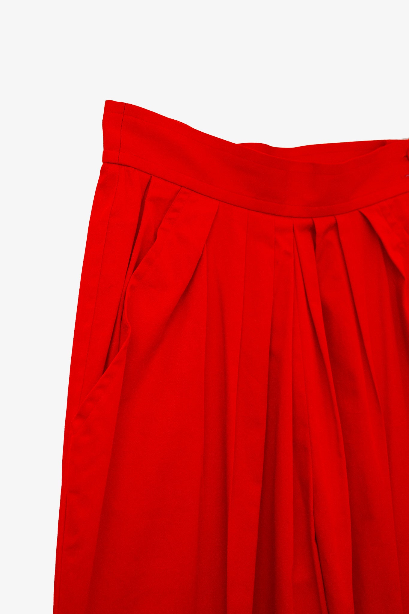 Yves Saint Laurent Rive Gauche rode katoenen bandplooibroek