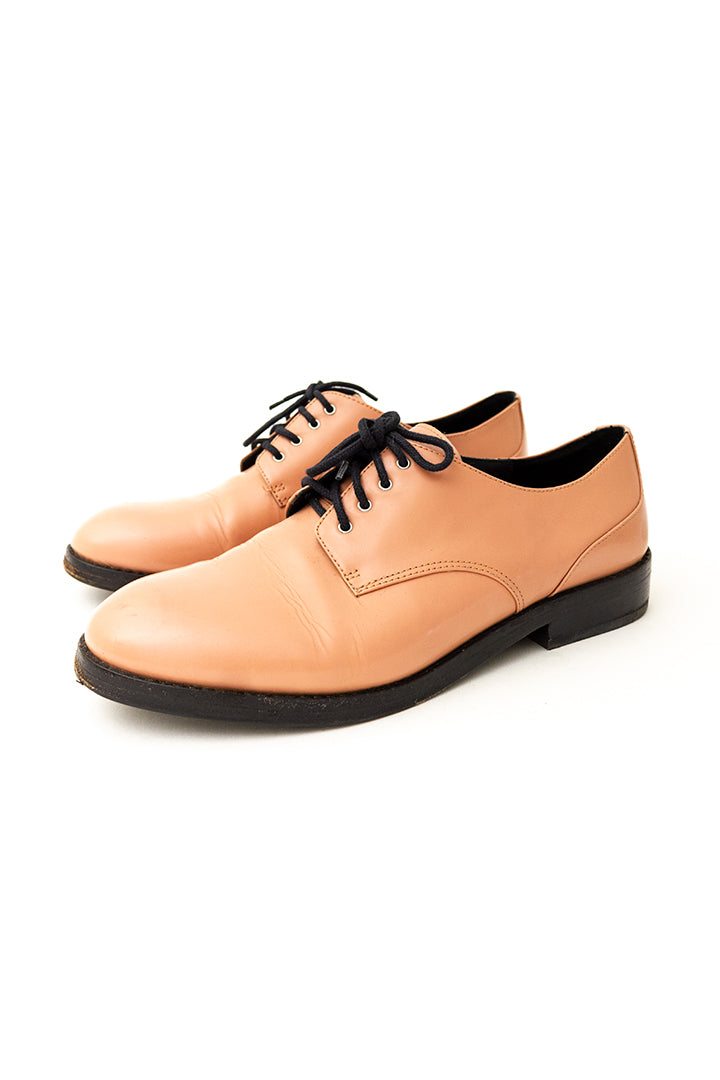 Zalmroze leren veterschoenen & Other Stories maat 39