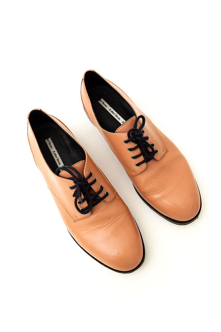 Zalmroze leren veterschoenen & Other Stories maat 39