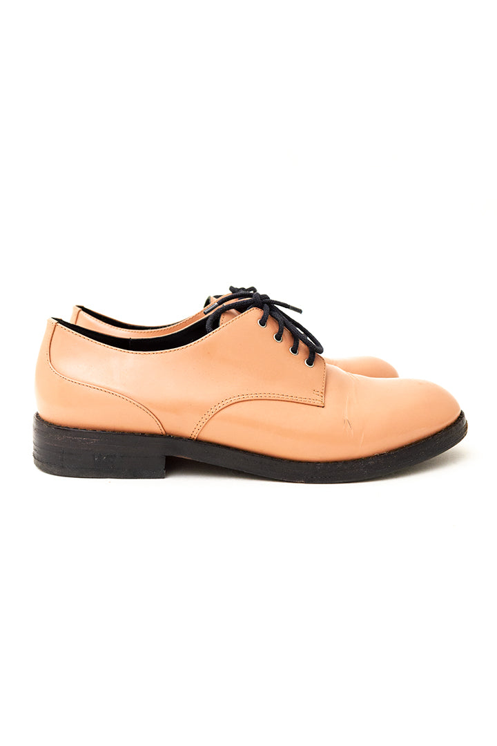 Zalmroze leren veterschoenen & Other Stories maat 39