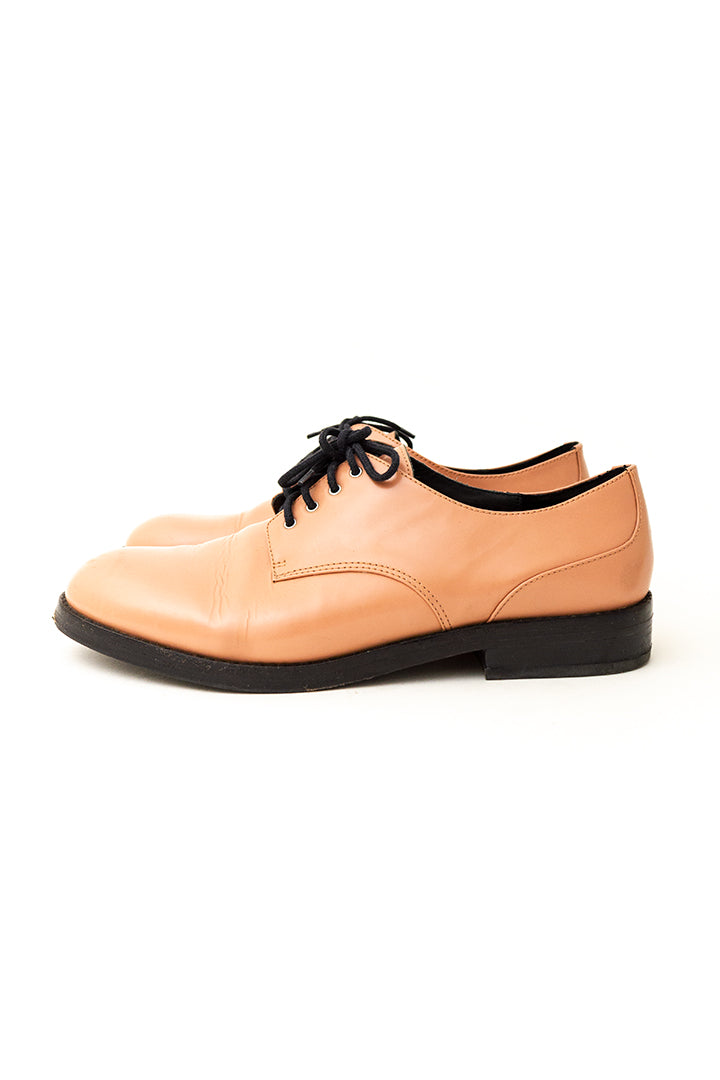 Zalmroze leren veterschoenen & Other Stories maat 39