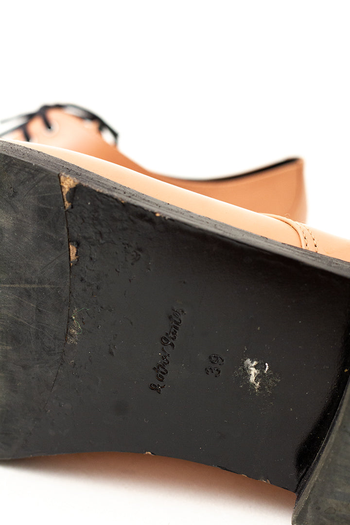 Zalmroze leren veterschoenen & Other Stories maat 39
