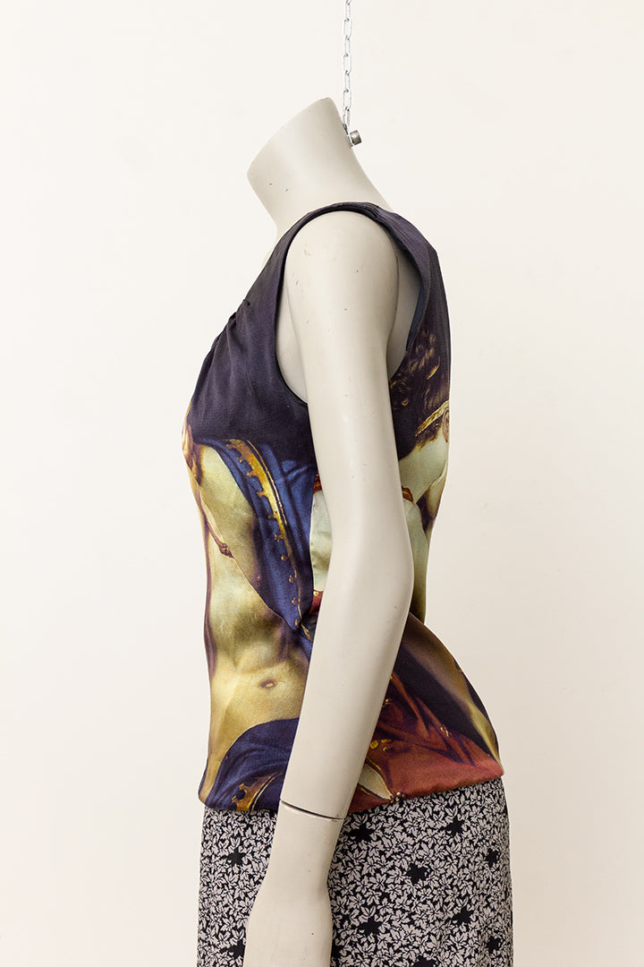 Zijden barok top Dolce & Gabbana met print van twee dames