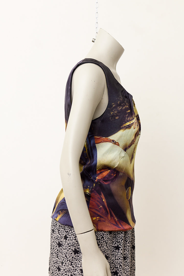 Zijden barok top Dolce & Gabbana met print van twee dames