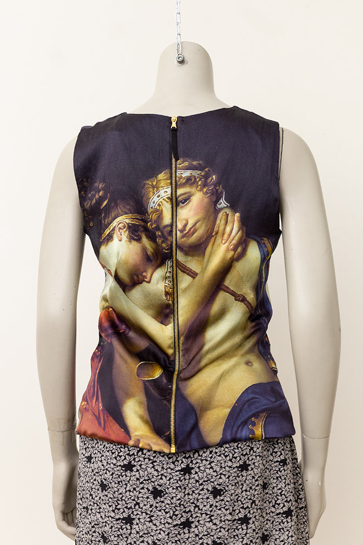 Zijden barok top Dolce & Gabbana met print van twee dames