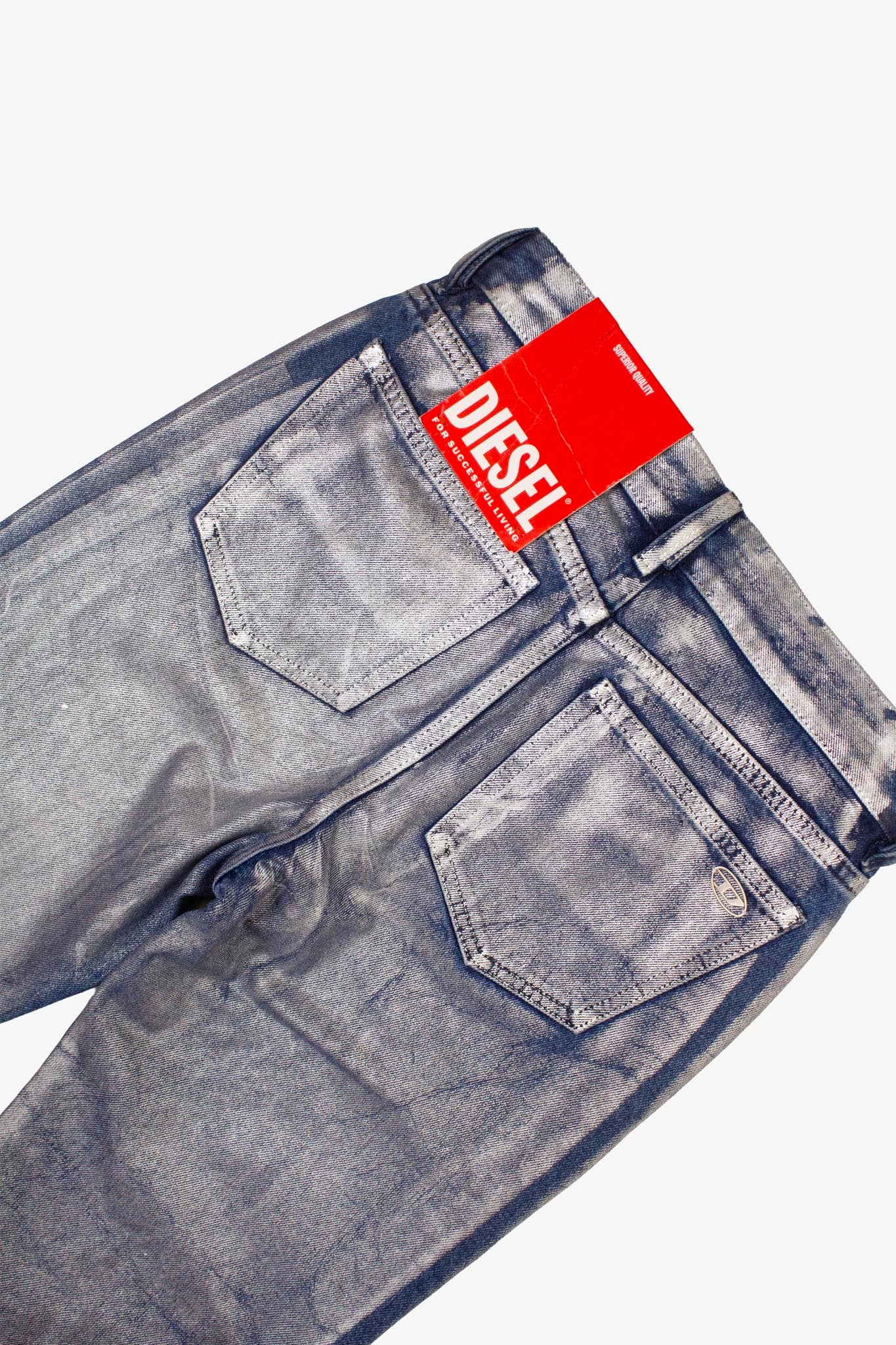 Zilver coated Diesel FW24 jeans (nieuw)