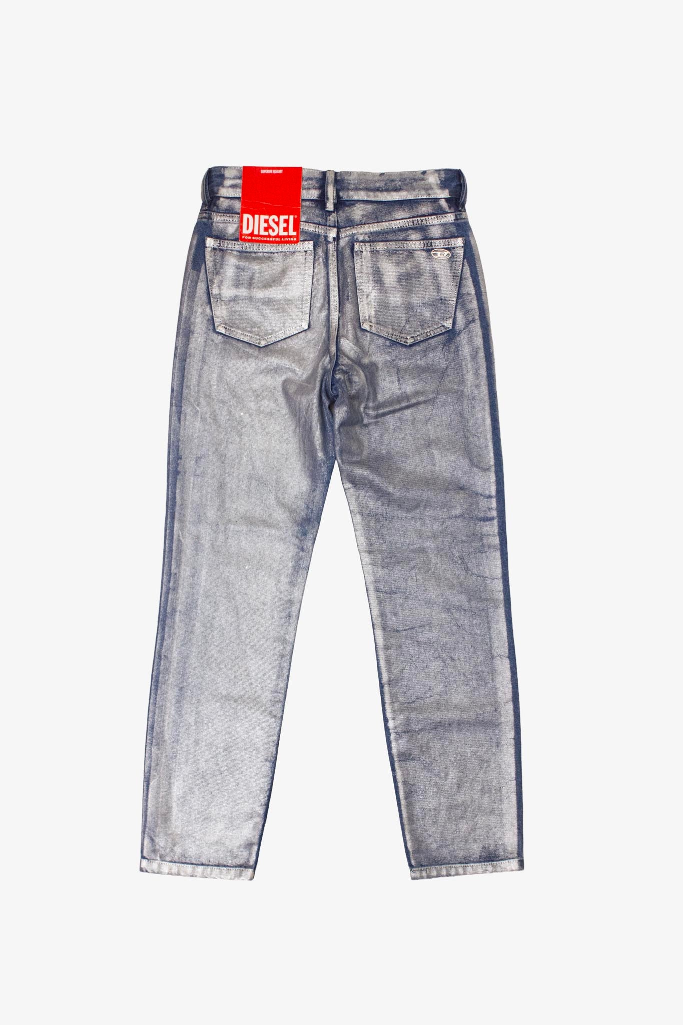 Zilver coated Diesel FW24 jeans (nieuw)