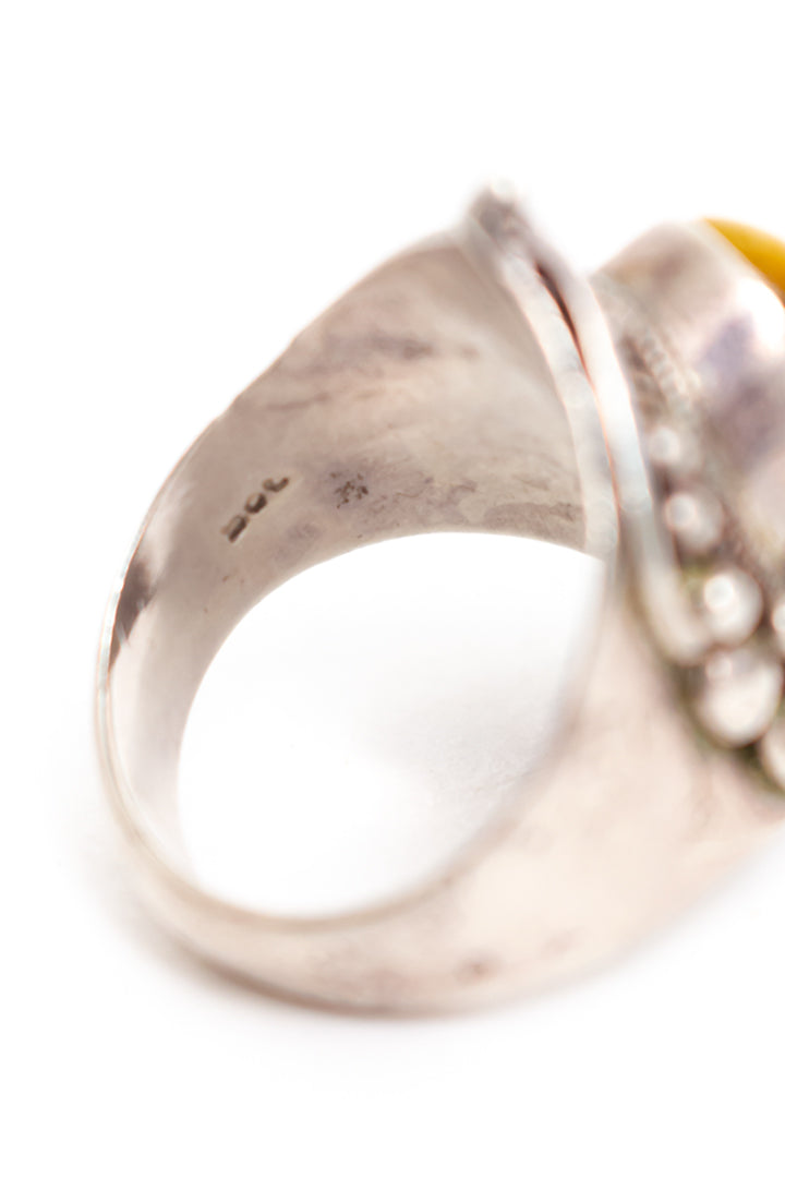Zilveren ring met edelsteen tijgeroog vintage