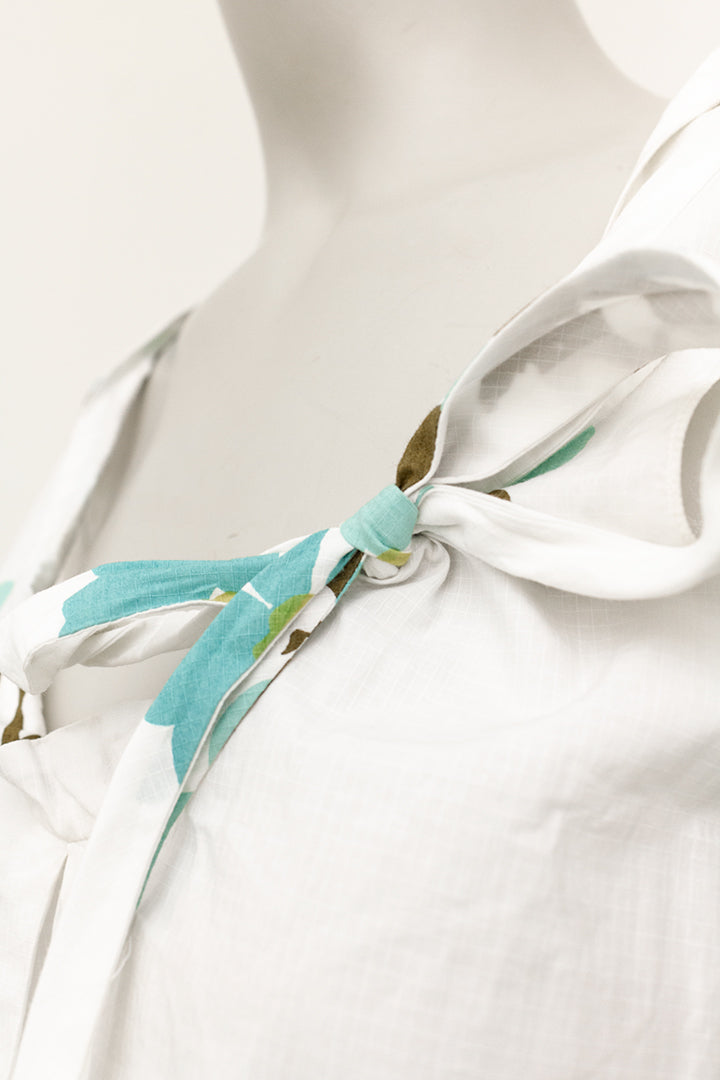 Zomerse witte Marni top met strik en bloemenprint