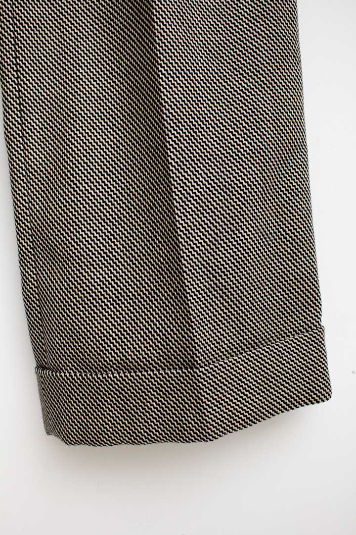Zwart beige gemeleerde wollen pantalon Escada Sport