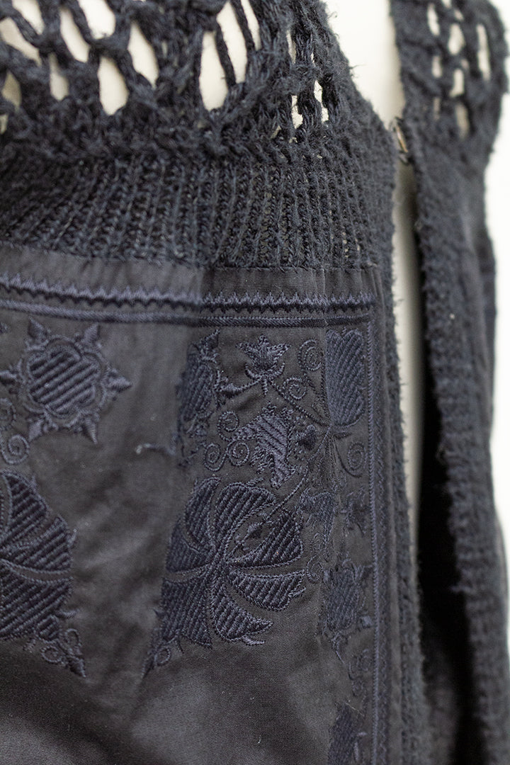 Zwart vintage gebreid gilet Dries van Noten