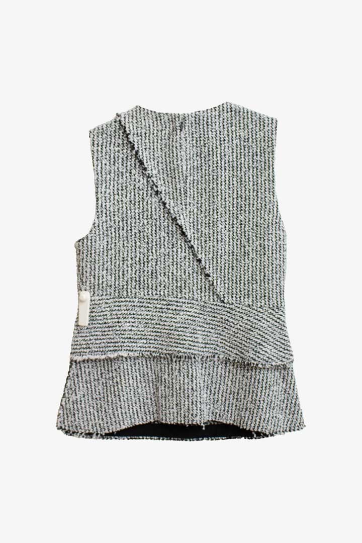 Zwart wit tweed gilet/ vest Phillip Lim