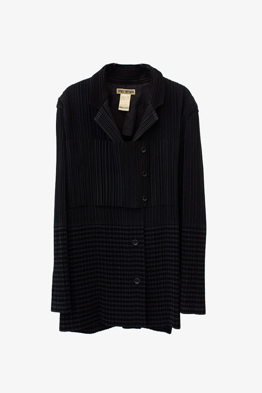 Issey Miyake pleated jas/colbert met panelen en strepen FW98/99
