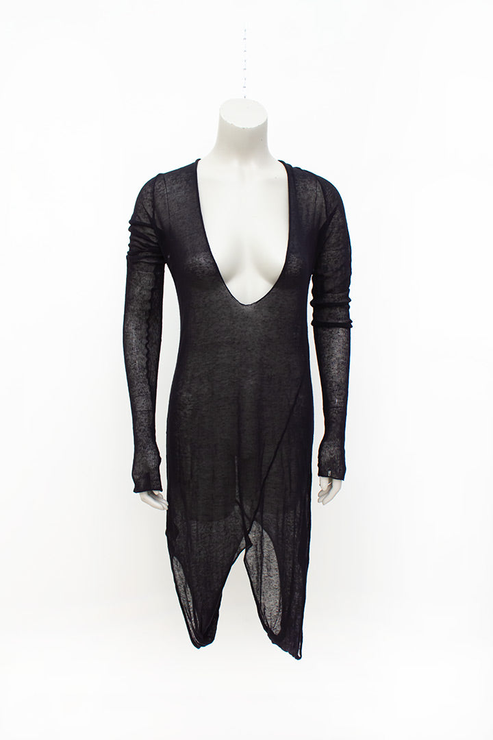 Zwarte Margiela x Stilab jurk/trui/tuniek met twee schouderkanten