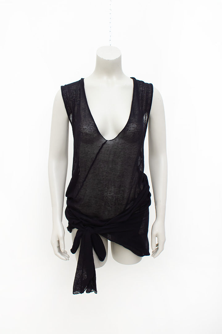 Zwarte Margiela x Stilab jurk/trui/tuniek met twee schouderkanten