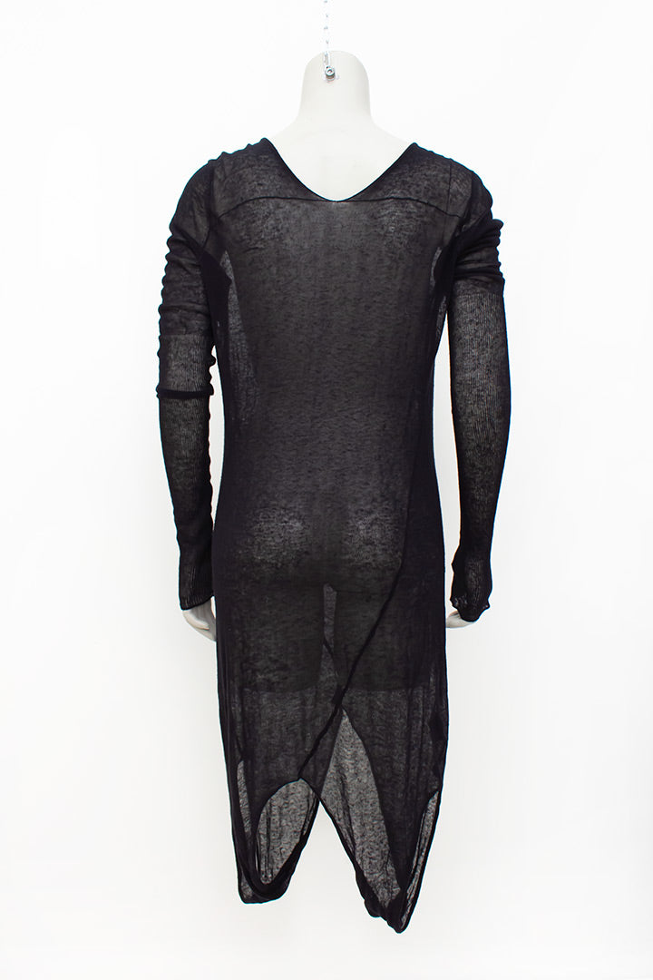 Zwarte Margiela x Stilab jurk/trui/tuniek met twee schouderkanten