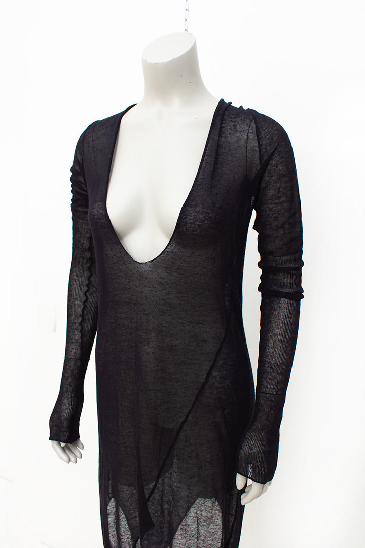 Zwarte Margiela x Stilab jurk/trui/tuniek met twee schouderkanten