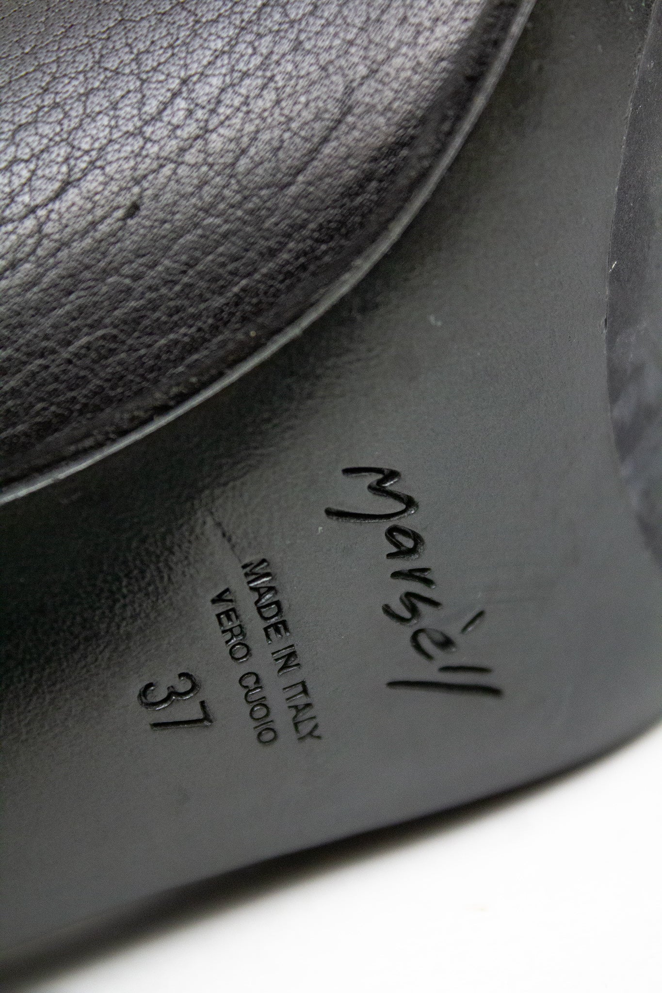 Zwarte leren Marsell veterlaarsjes met hak