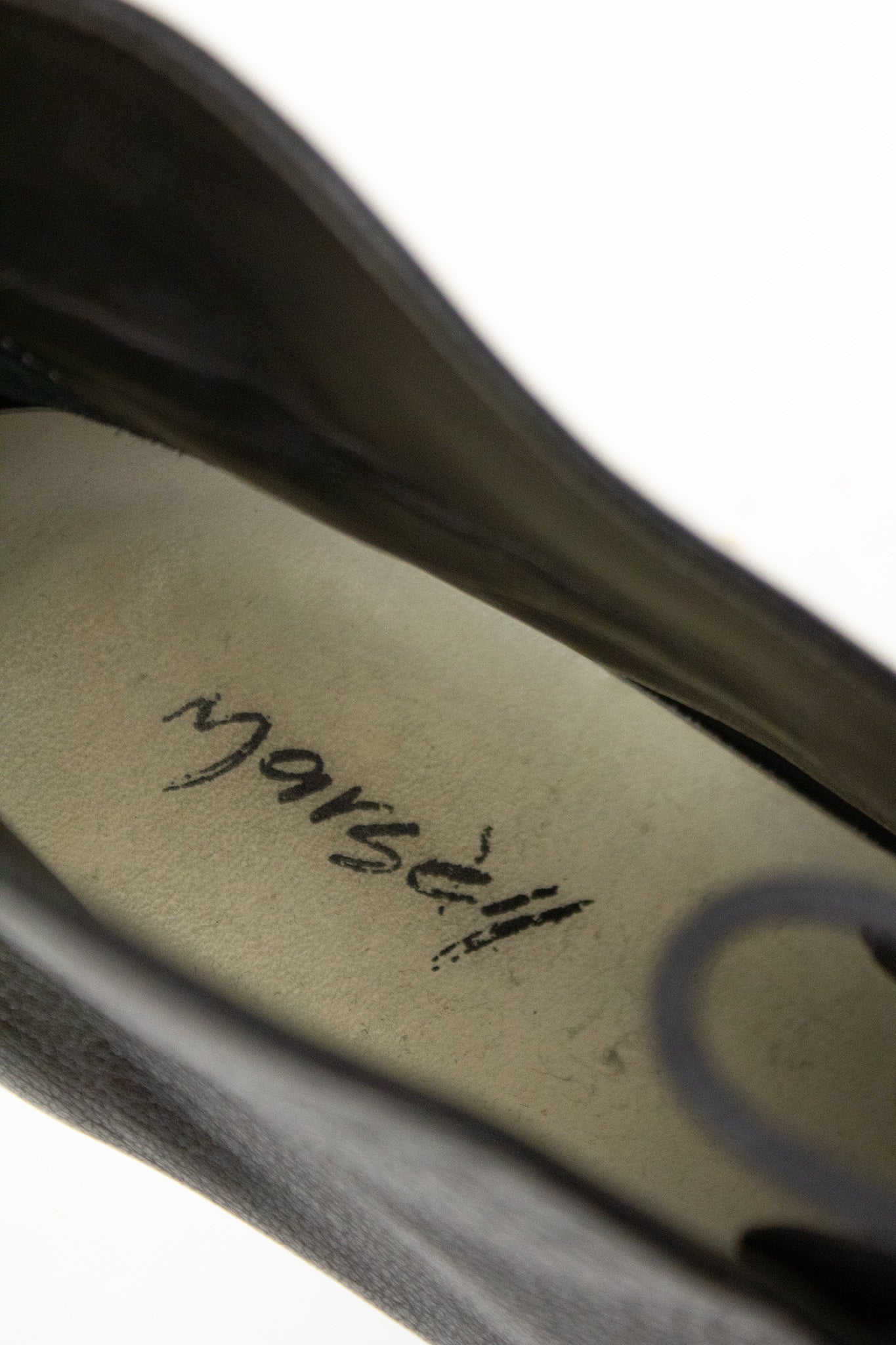 Zwarte leren Marsell veterlaarsjes met hak