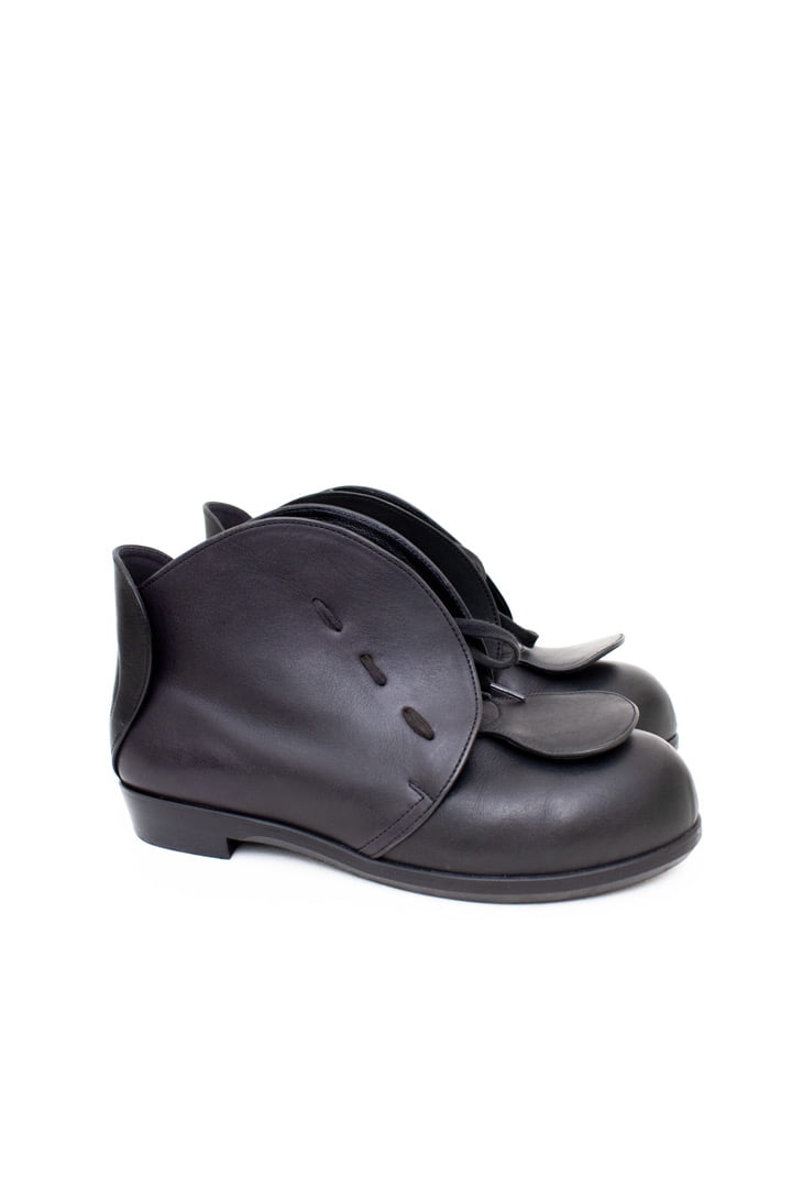 Zwarte leren Tokyo Bopper Belly Button veterschoenen - maat 38