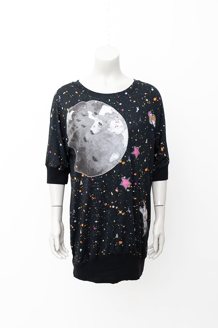 Zwarte space jurk van zijde Tsumori Chisato oversized fit