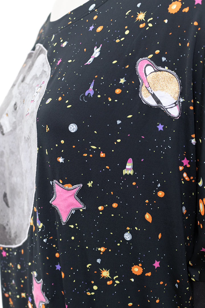 Zwarte space jurk van zijde Tsumori Chisato oversized fit